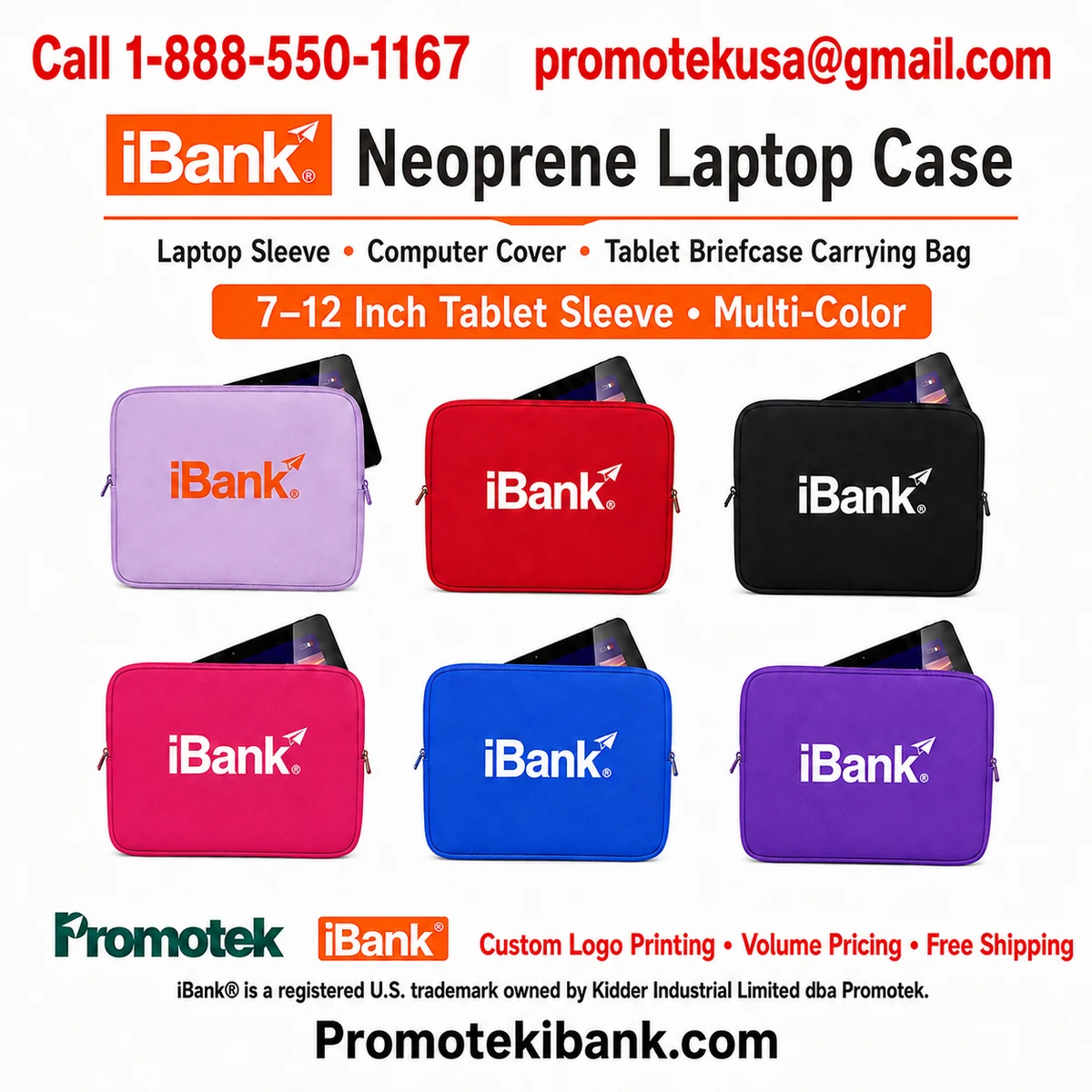 iBank ® 10" Neoprene Zippered Case 1