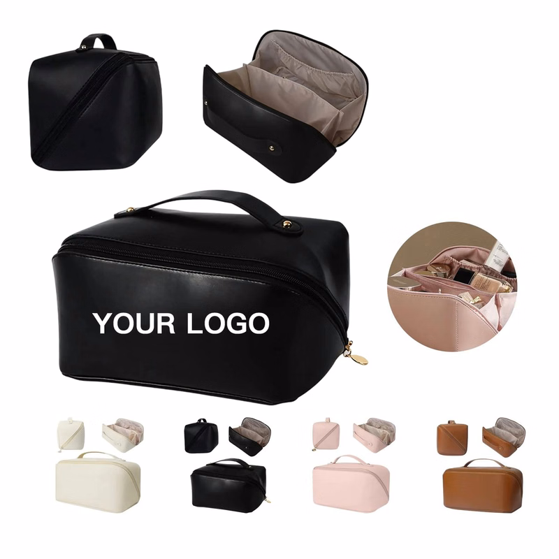 PU Cosmetic Bag with Zipper Closure and Spacious Interior