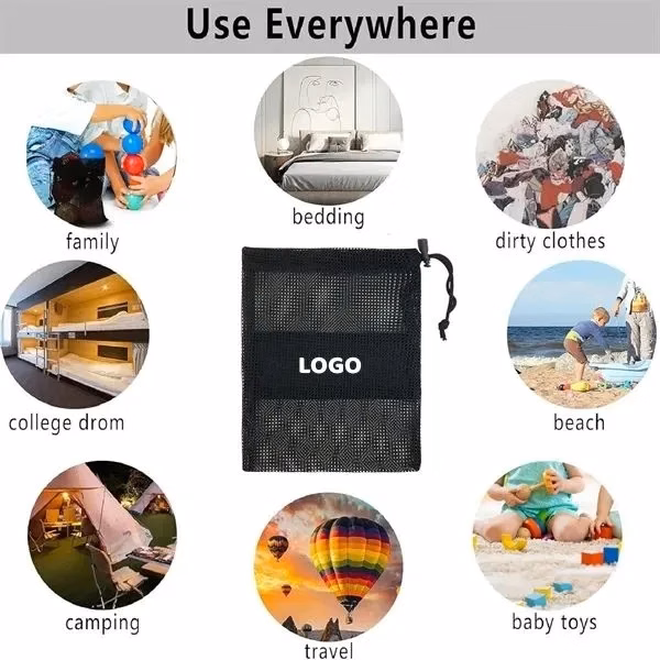 Mesh Drawstring Bag with Lightweight Storage Pouch