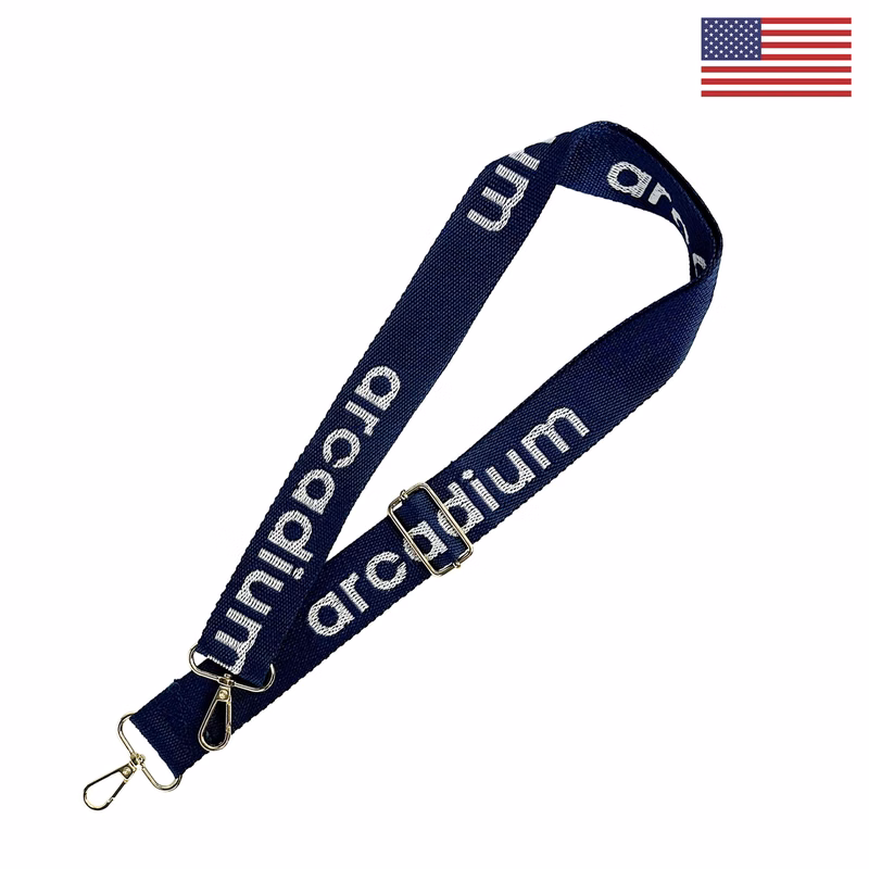 1 ½" x 60" Woven Adjustable Bag Strap w/ Gold-colored Snap Hooks