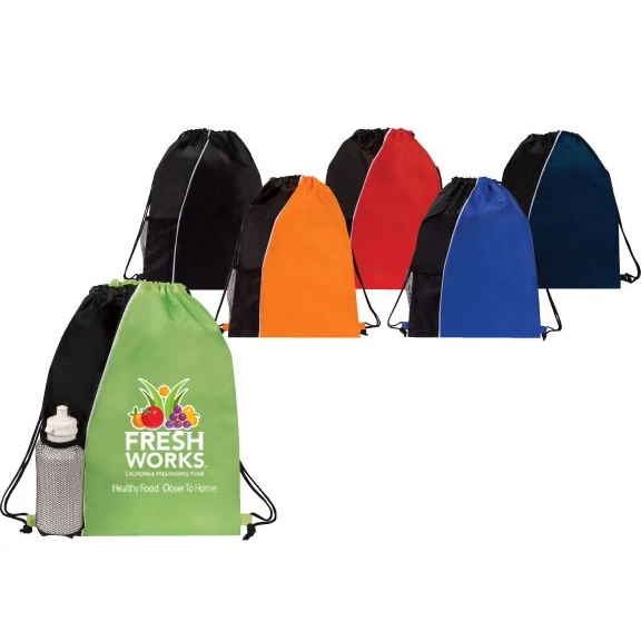 Sport Mesh Pocket Drawstring Backpack 1