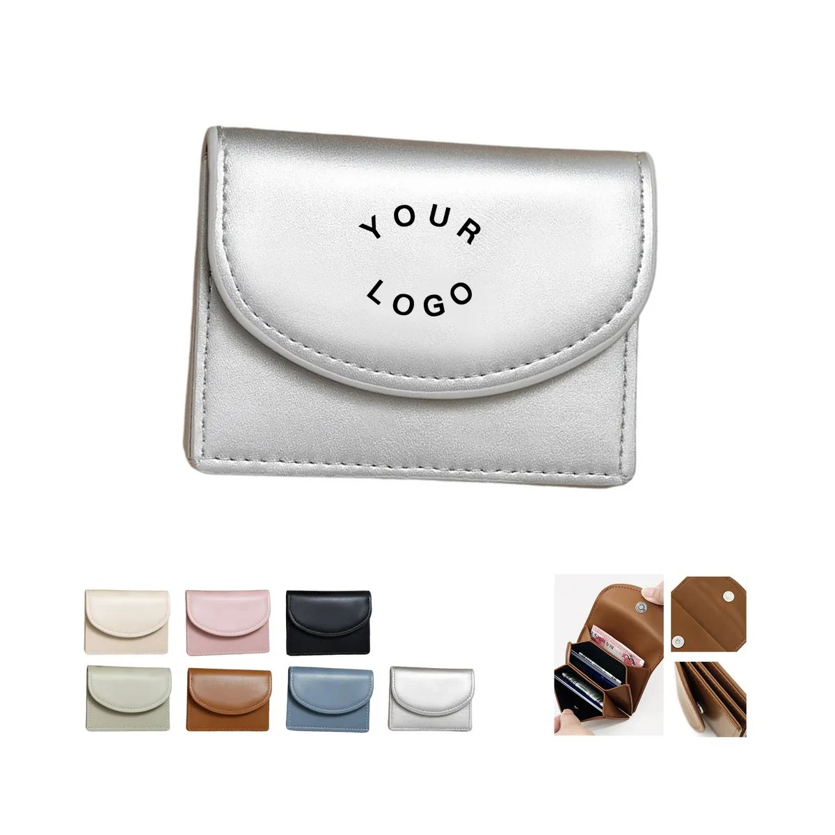 PU Coin Purse with Card Slots and Compact Zipper Design 1