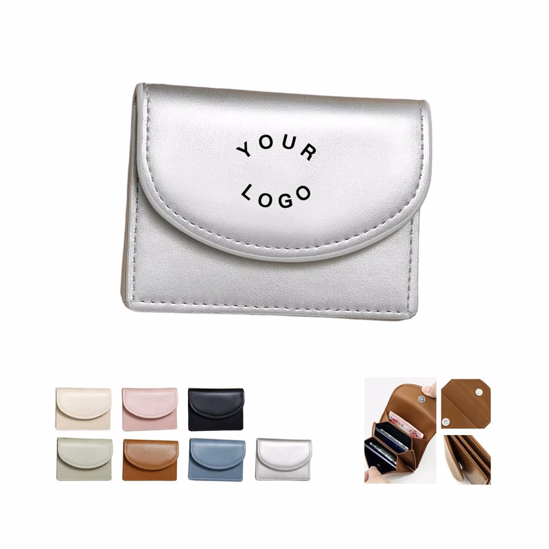 PU Coin Purse with Card Slots and Compact Zipper Design