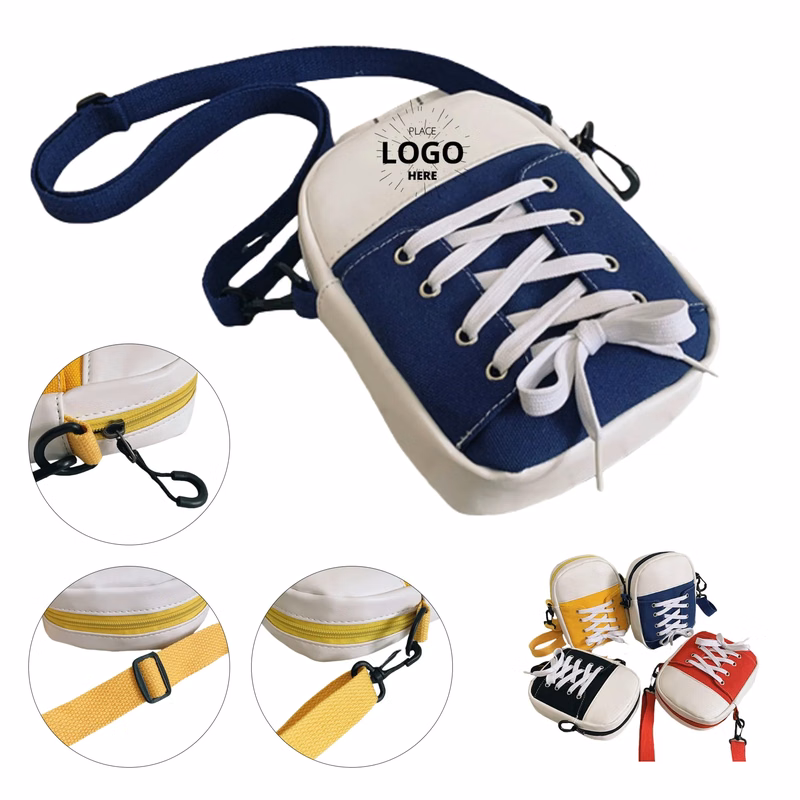 Spliced Canvas Crossbody Bag
