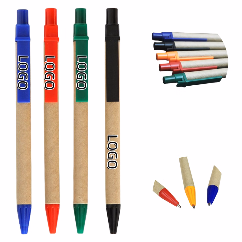 Paper Tube Packed Eco-Ballpoint Pen.