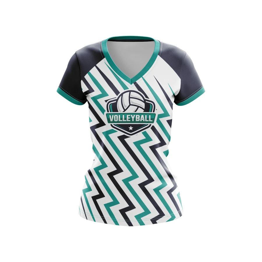 Women's Premium Full Sublimation Volleyball Cap Sleeve Jersey - Birdseye Mesh 1