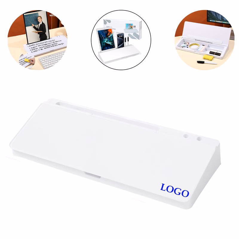 Dry Erase Glass Desktop Whiteboard With Organizer