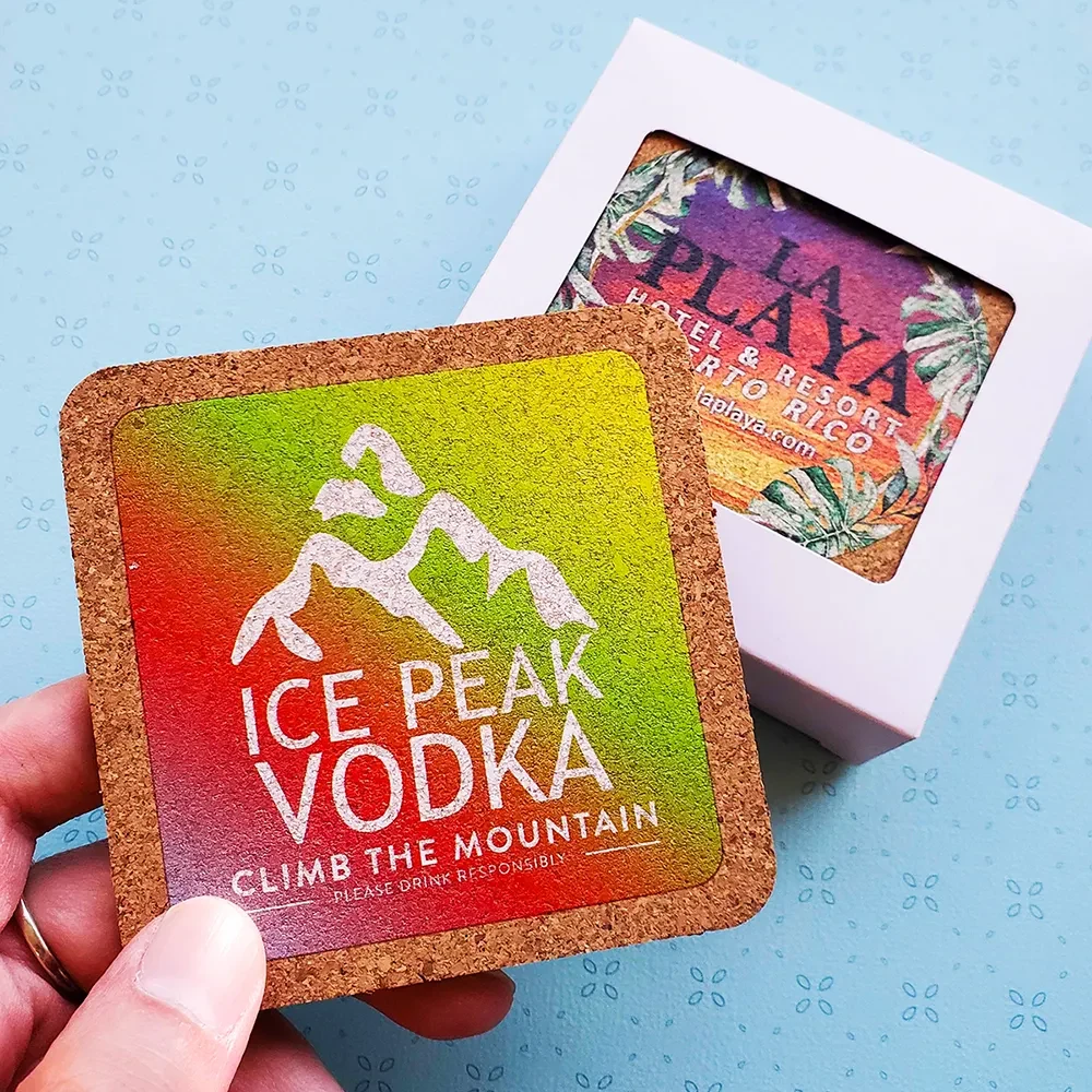 Cork Wood Coaster set of 2 1