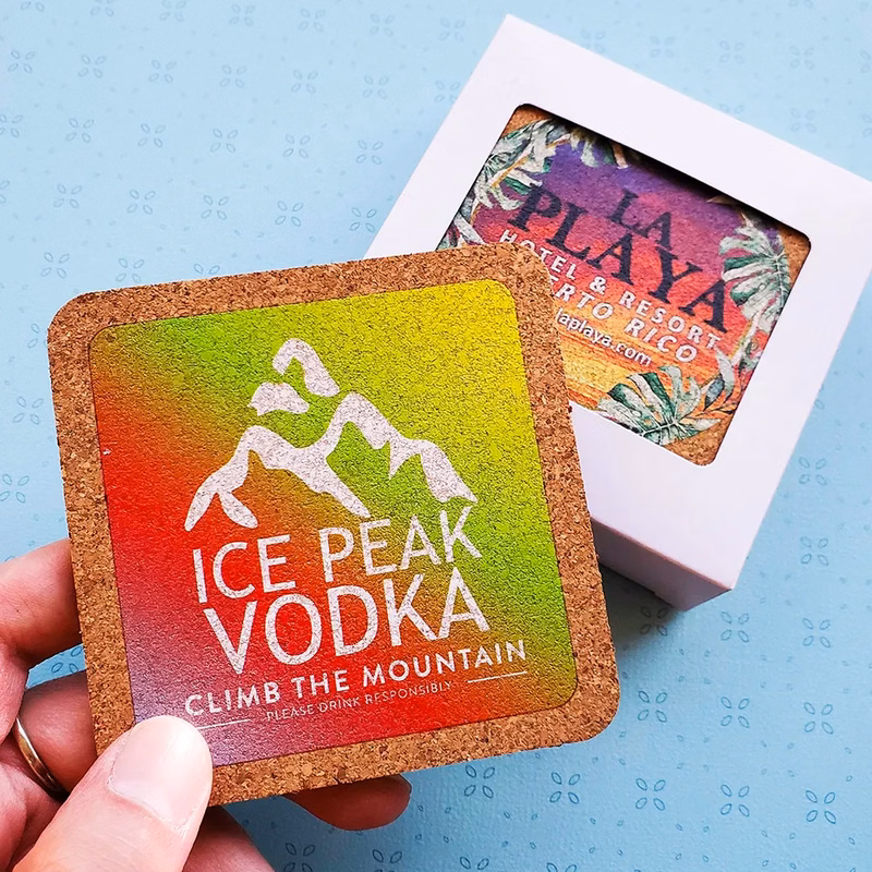 Cork Wood Coaster set of 2