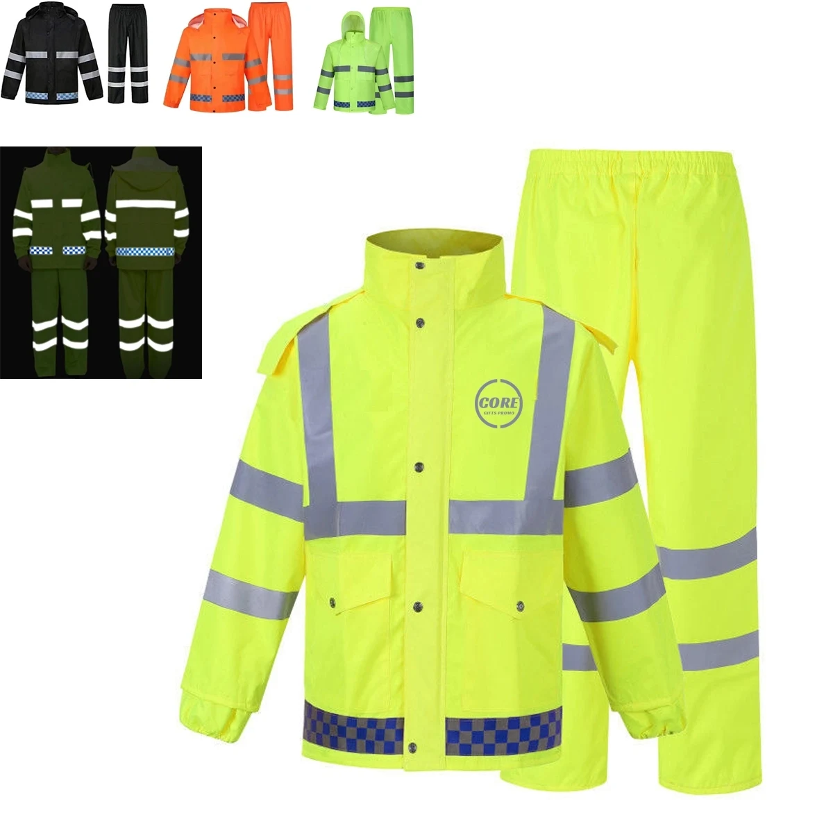 Reflective Raintcoat Sets with Pants 1