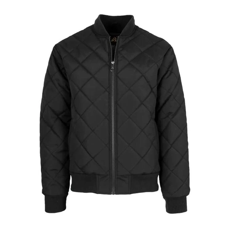 Men's Quilted Bomber Jackets Black S-2XL 1