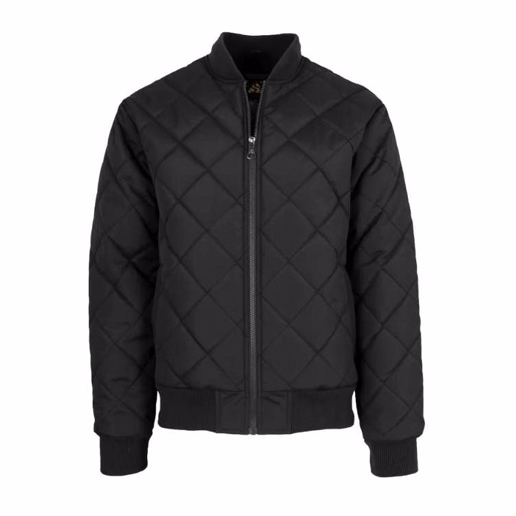 Men's Quilted Bomber Jackets Black S-2XL