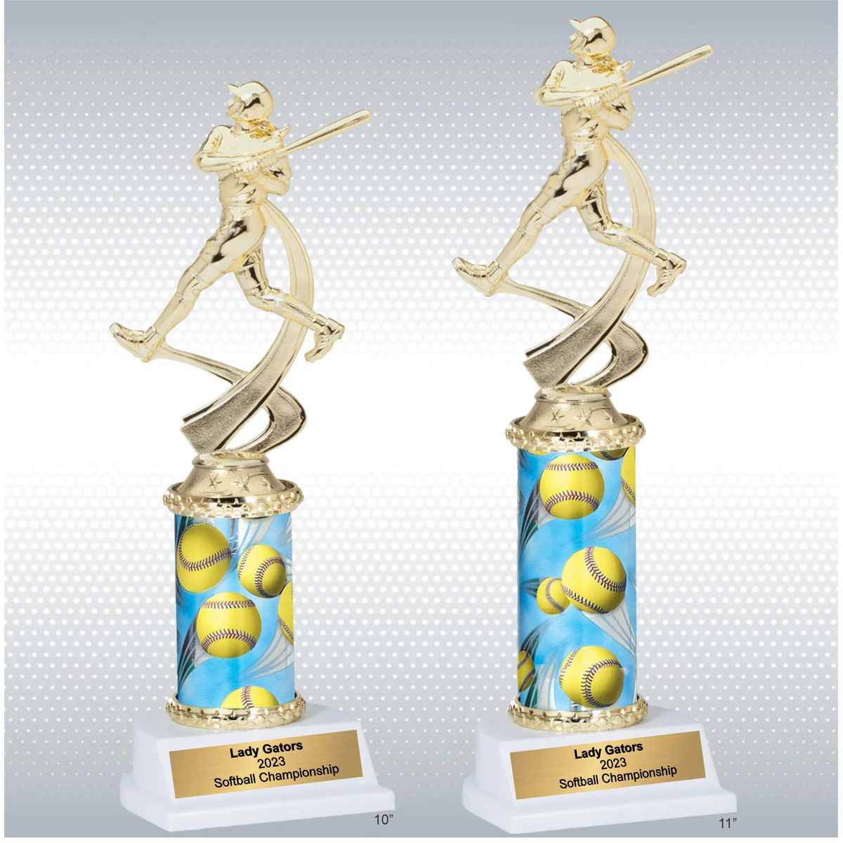 Assembled Female Softball Trophy w/ White Base 1