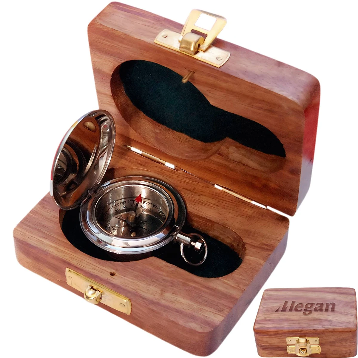 Vintage Nautical Compass w/ Storage Box 1
