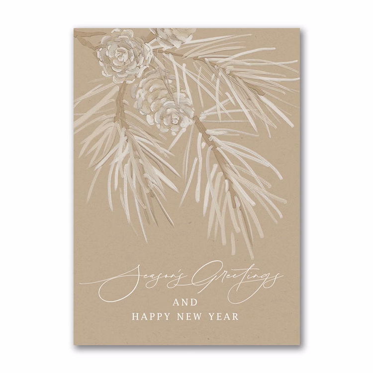 Neutral Pine Holiday Card