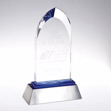 DIGNITY BLUE REFLECT CRYSTAL AWARD