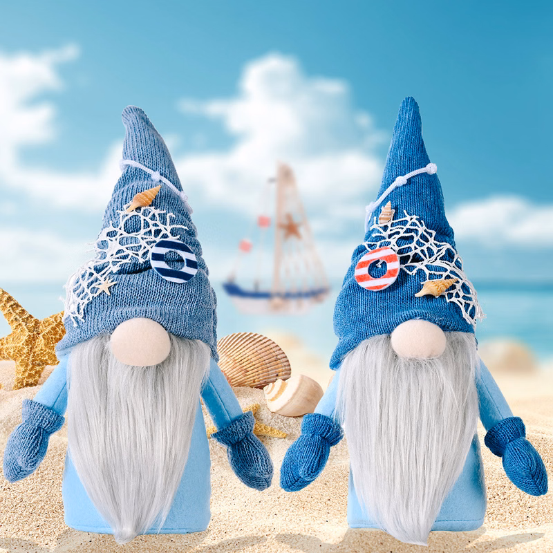 Deep Blue Faceless Standing GnomeElf