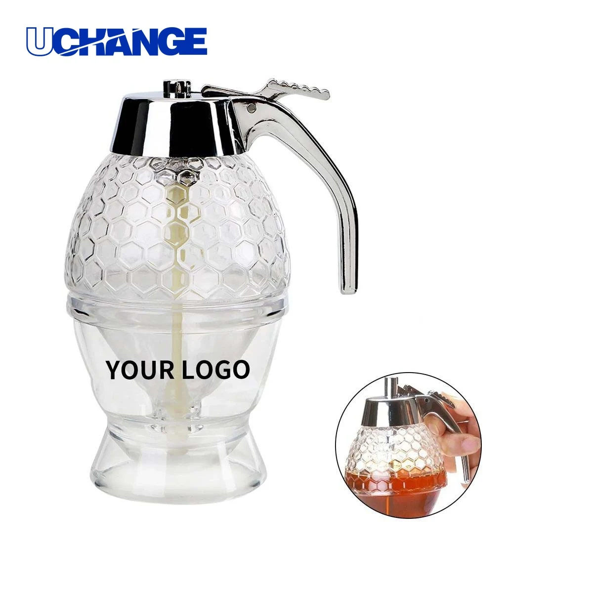 Glass Honey Jar Dispenser Container Airtight Design 1