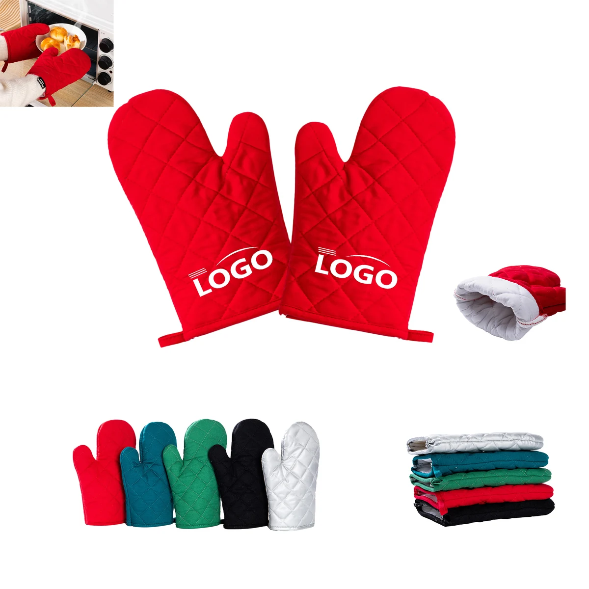 Home Chef Heat Resistant Kitchen Oven Mitts Gloves 1