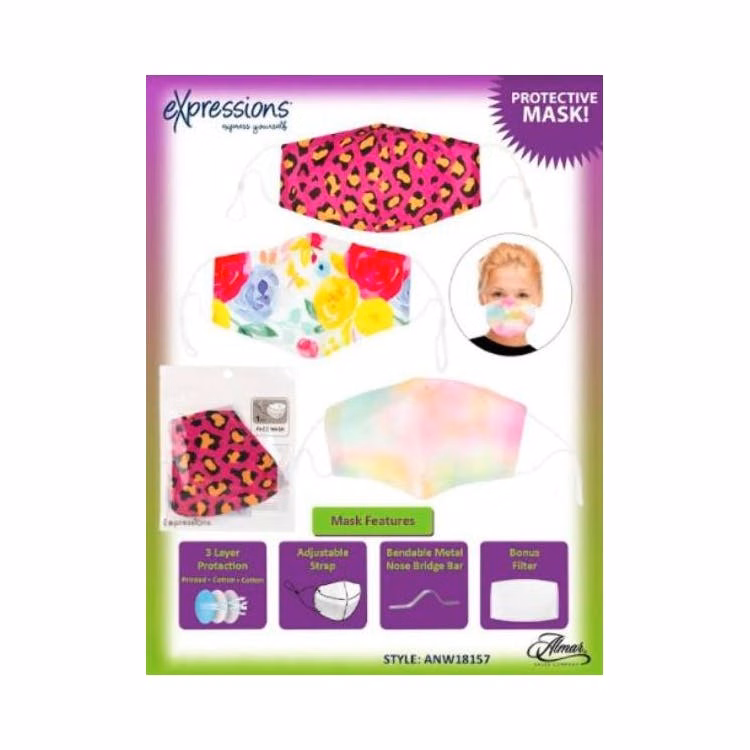 Women's Printed Face Masks - Washable Adjustable One Size