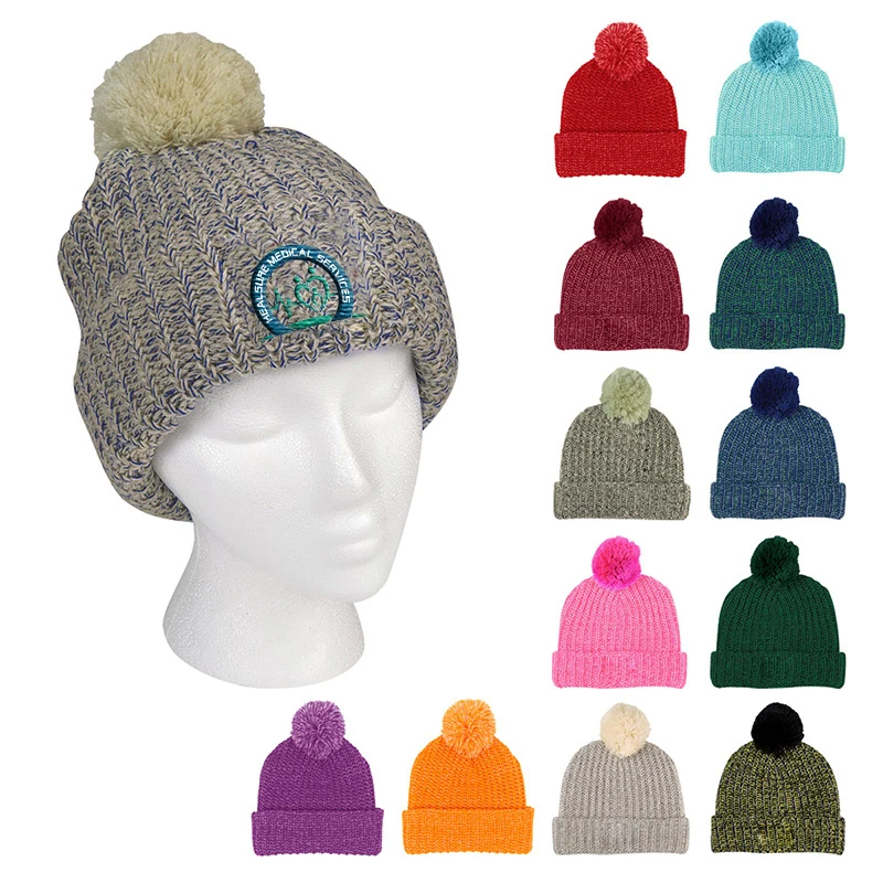 Grace Pom Beanie With Cuff 1
