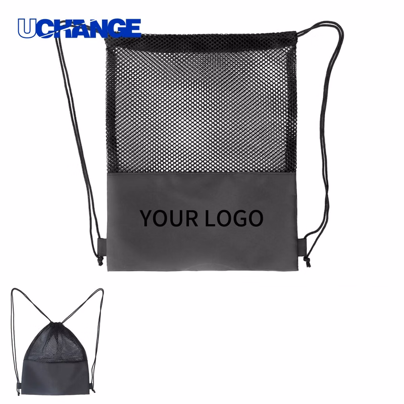 Beach Drawstring Bag Polyester Breathable for Outdoor Use