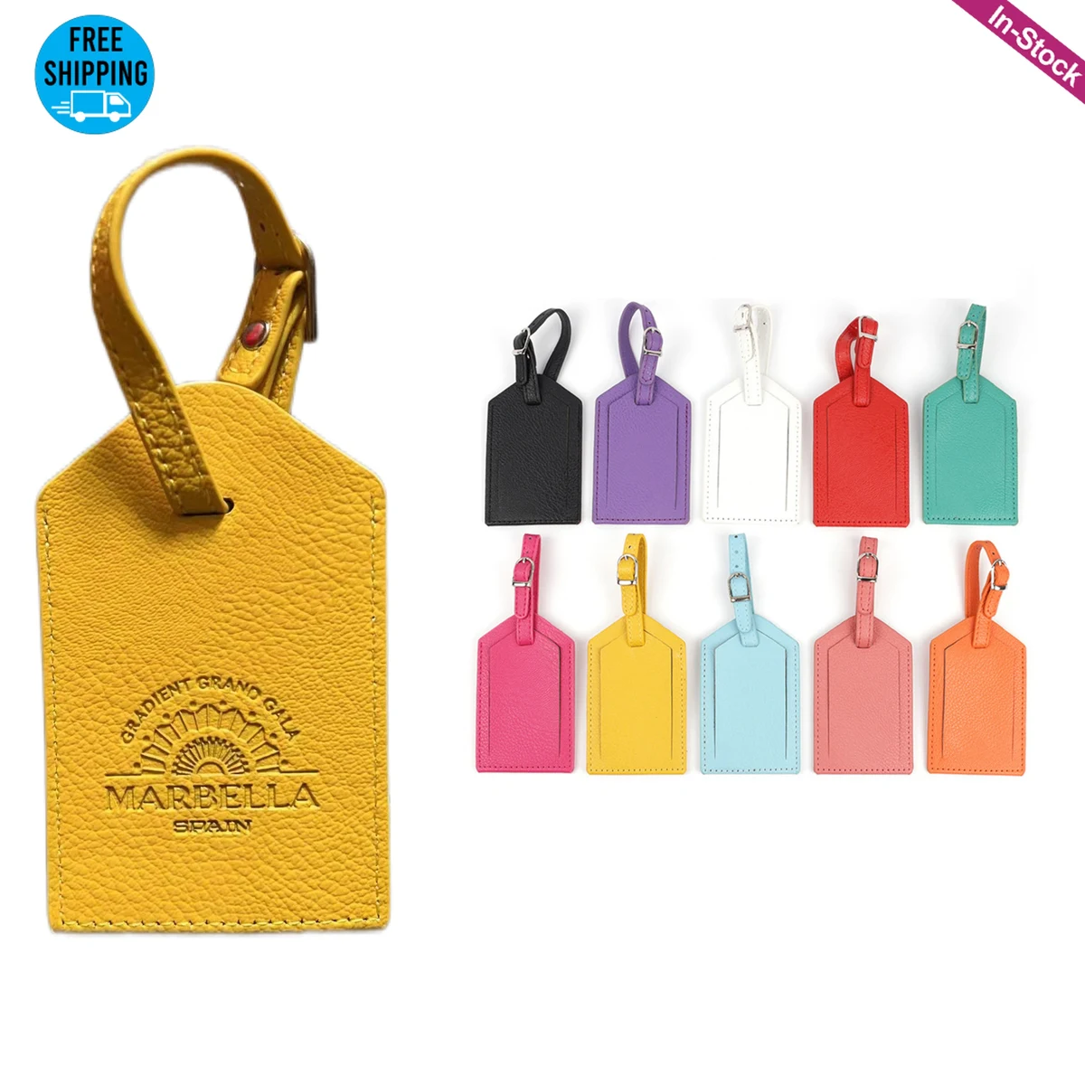 Premium Vegan Leather Luggage Bag Tag 1
