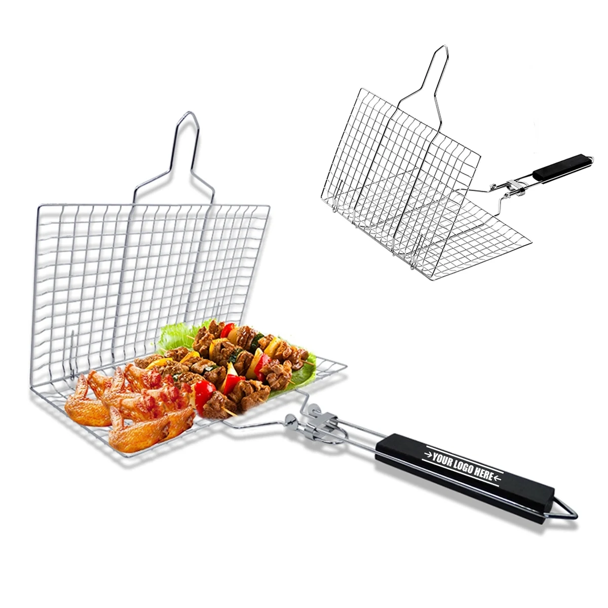 Outdoor Barbecue BBQ Stainless Steel Large Grilling Baskets 1