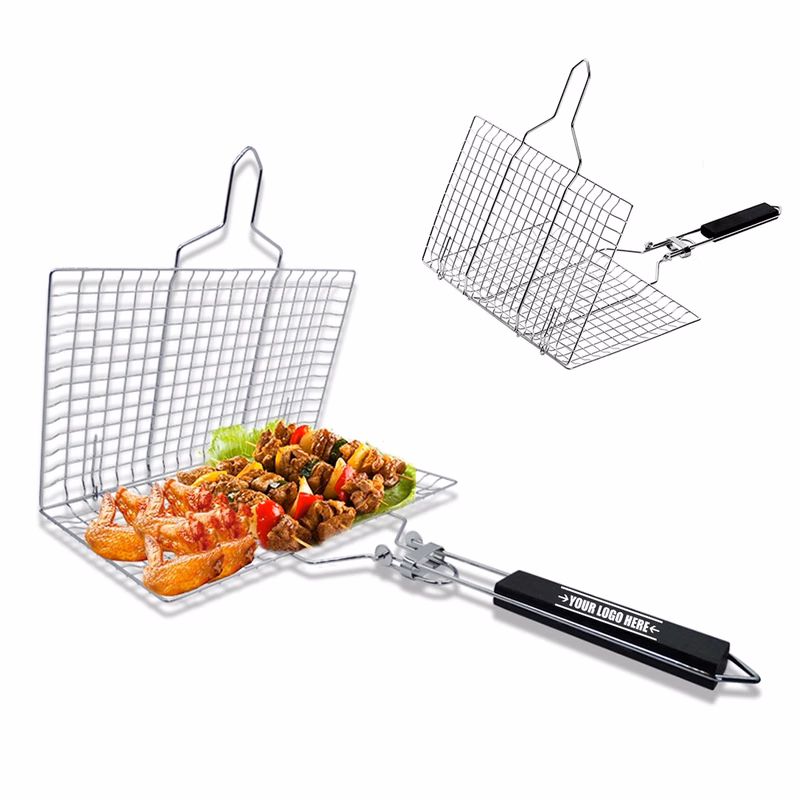 Outdoor Barbecue BBQ Stainless Steel Large Grilling Baskets