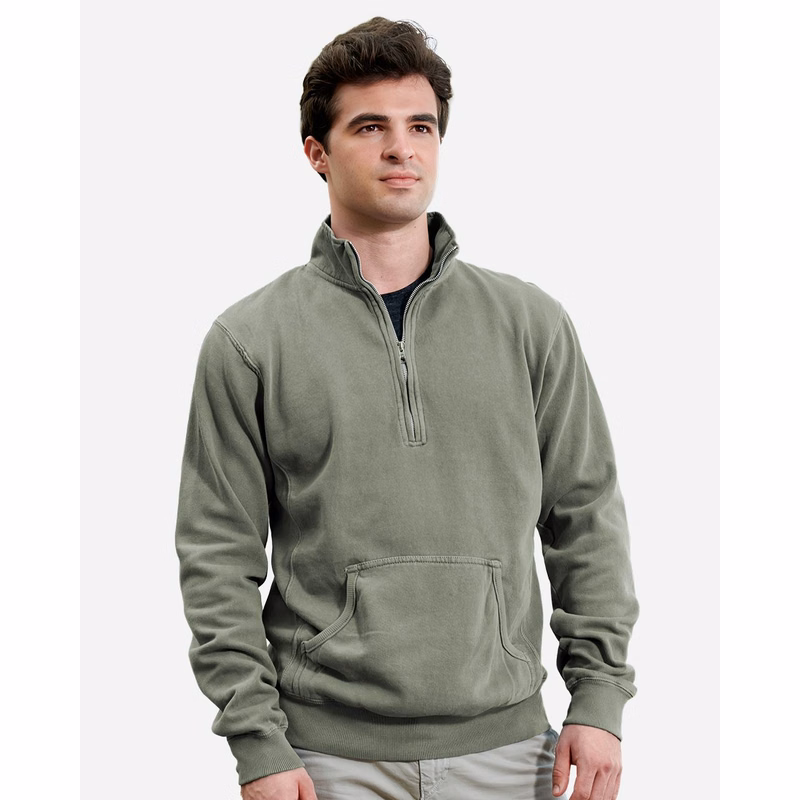 Unisex Pigment-Dyed Fleece Quarter-Zip Pullover - 8732