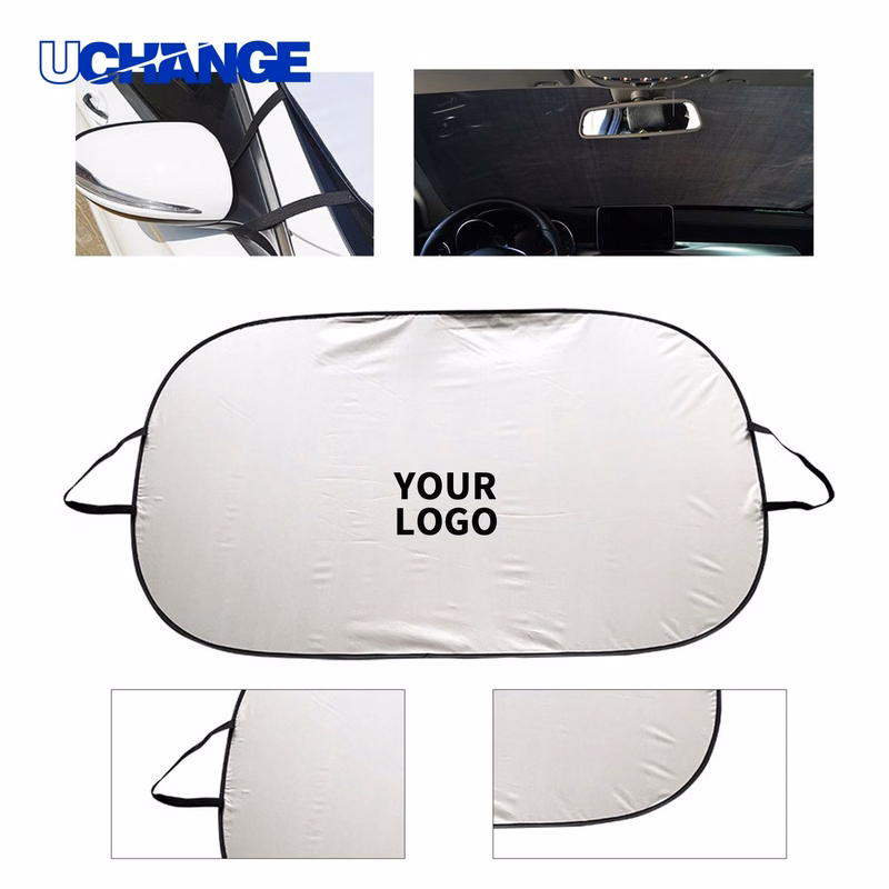 Collapsible Nylon Car Sun Shade 55.2" x 31.5" for Windshield Use