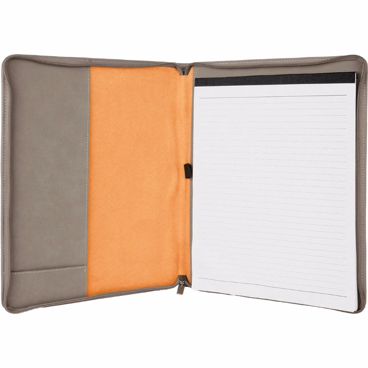 Gray Faux Leather Portfolio