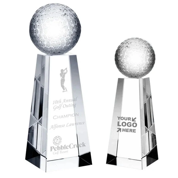 Clear Crystal Golf Trophy 1