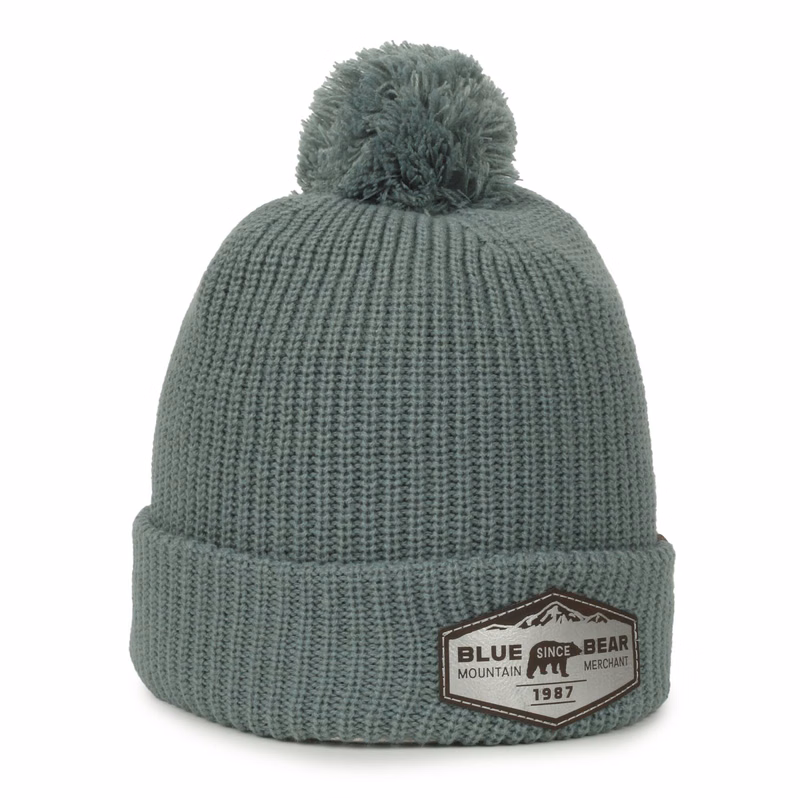 Rib Knit Watch Cap w/ Pom
