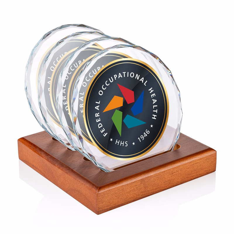 Porterfield VividPrint™ Coasters - Set of 4 on Walnut