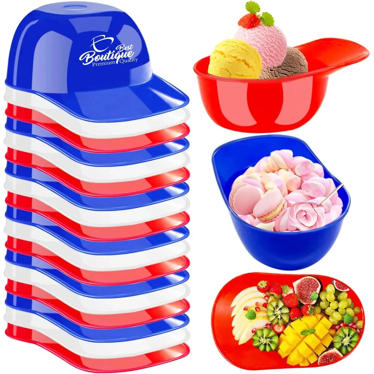 Baseball Cap Batting Helmet Ice Cream Sundae Dish Bowl 1