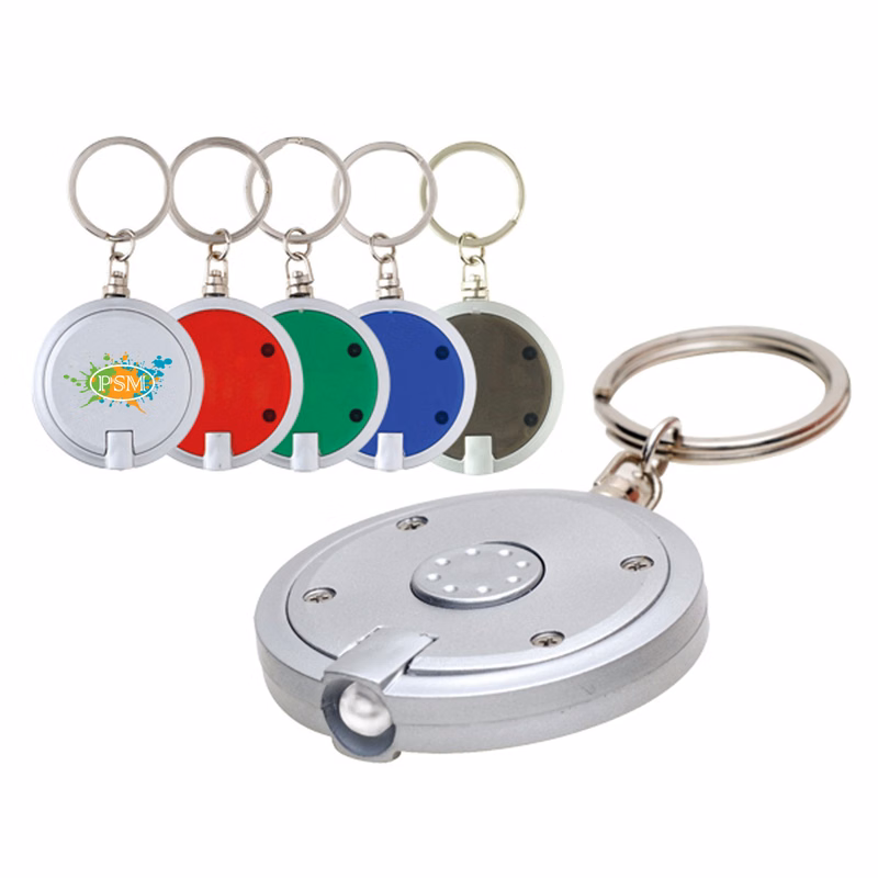 Round LED Light Key Tag (Key Chain, Keychain, Key chains)