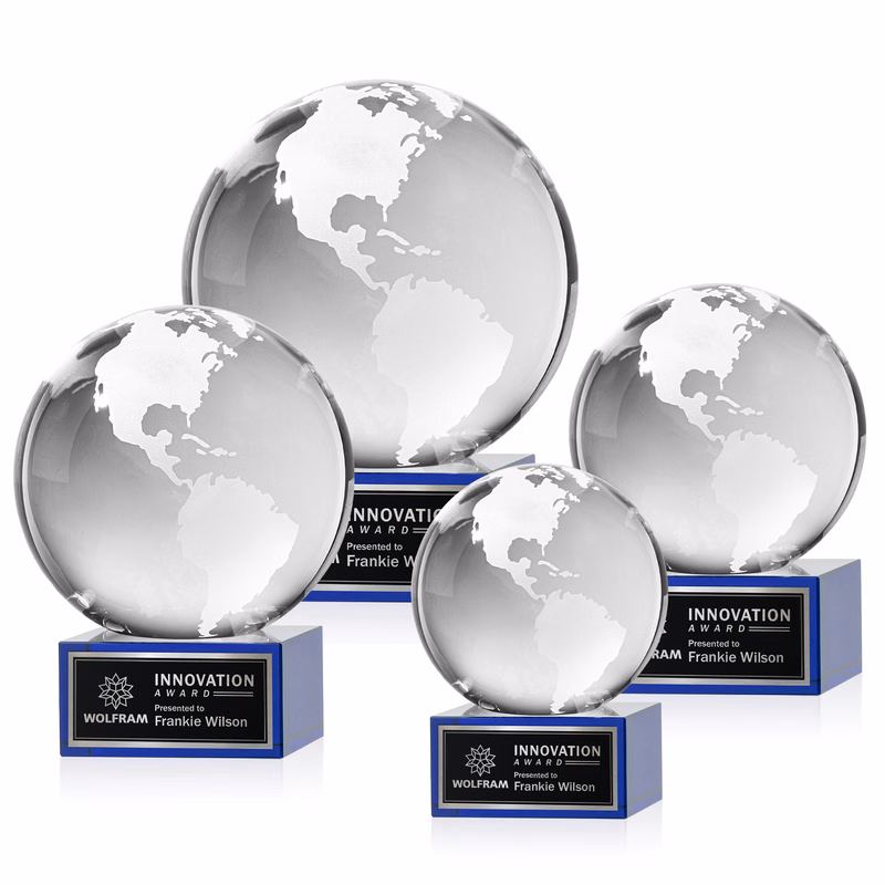 Globe Award on Hancock Base - Blue