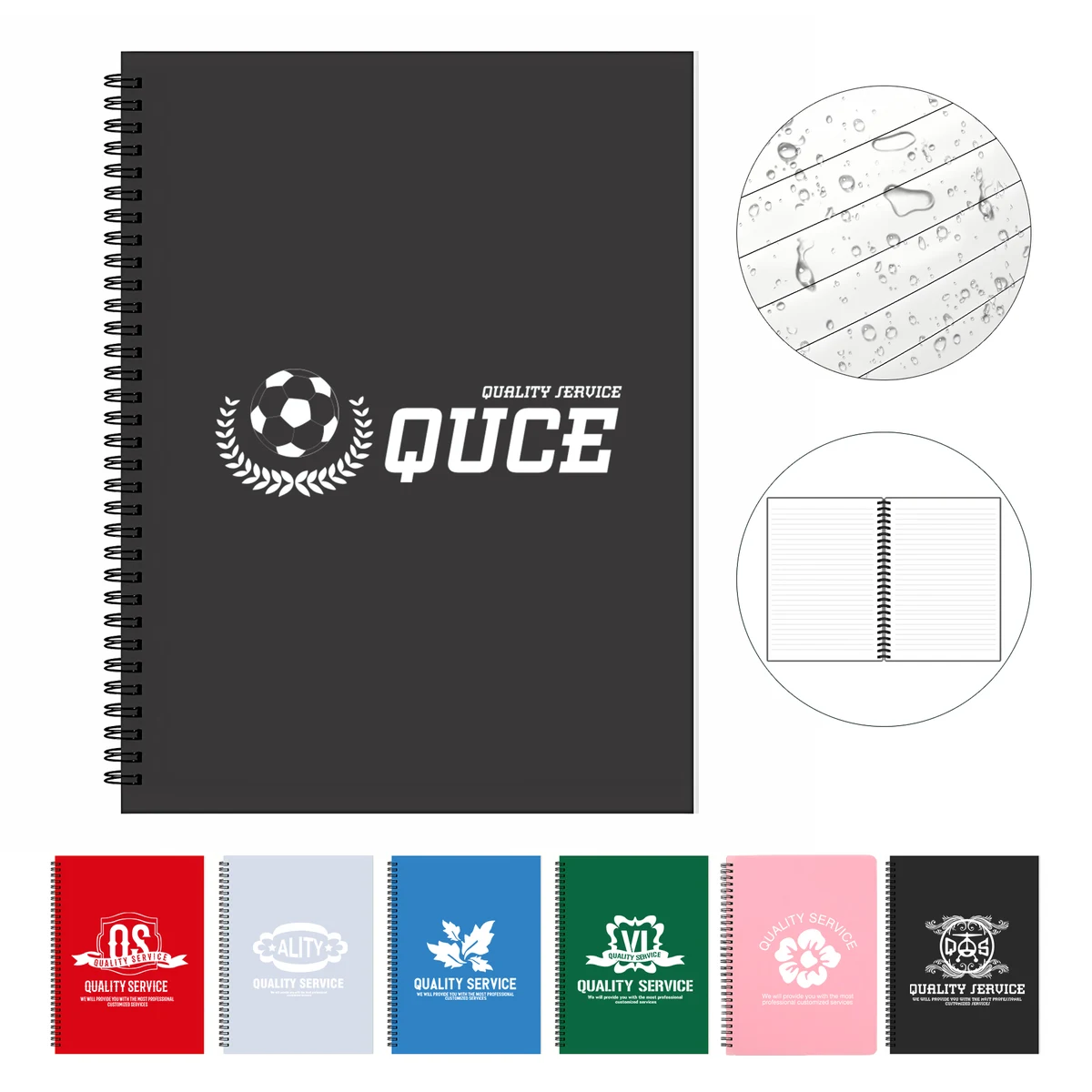 Reusable A5 80 Sheet Waterproof Lined Spiral Notebook 1