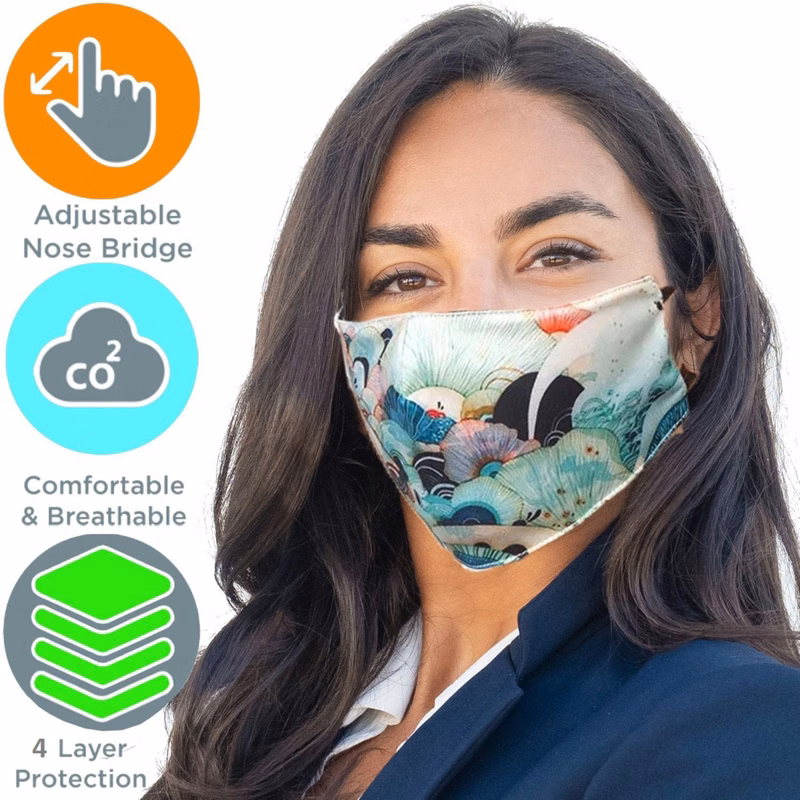 Adjustable Face Mask, full color cloth safety masks 4 Layer