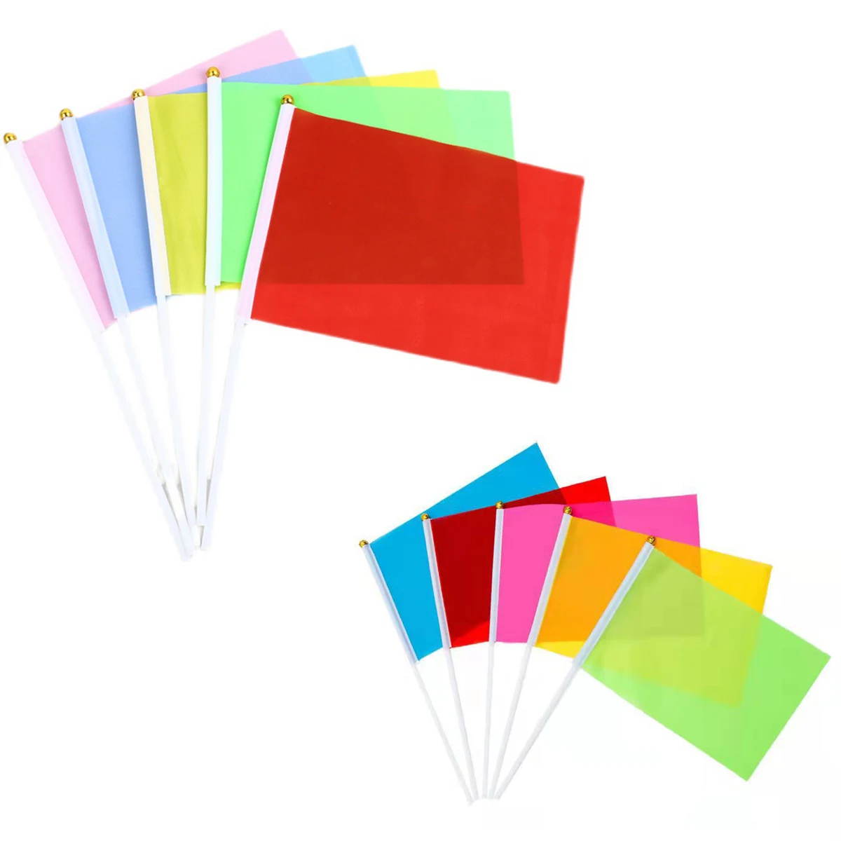 Hand-Waving Small Square Colored Flag 1