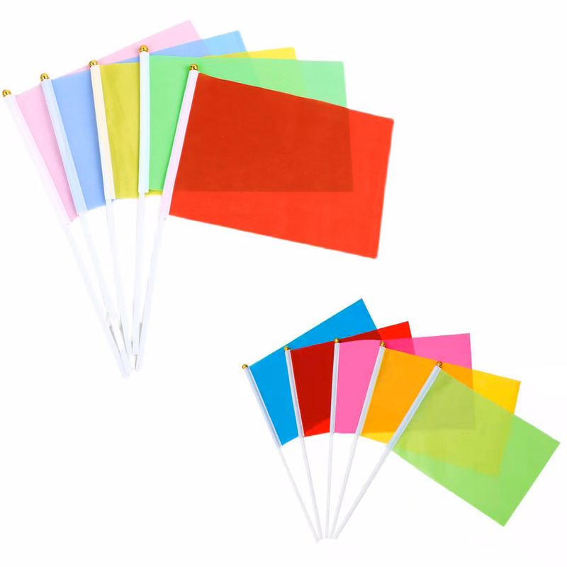 Hand-Waving Small Square Colored Flag