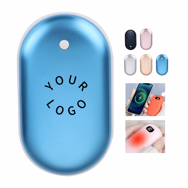 Aluminum ABS Pocket Hand Warmer With Three Level Temperature Control And Built In Power Bank