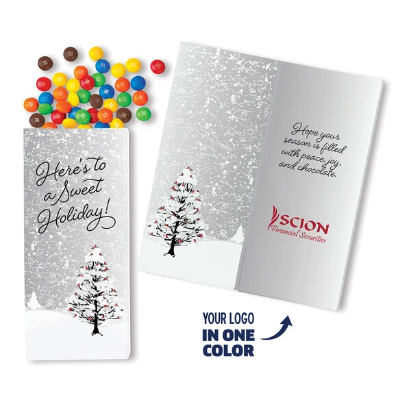 One Color Foil-Stamped Stock Cardinals Sweeter Cards with Candy Coated Chocolate Bitz 1
