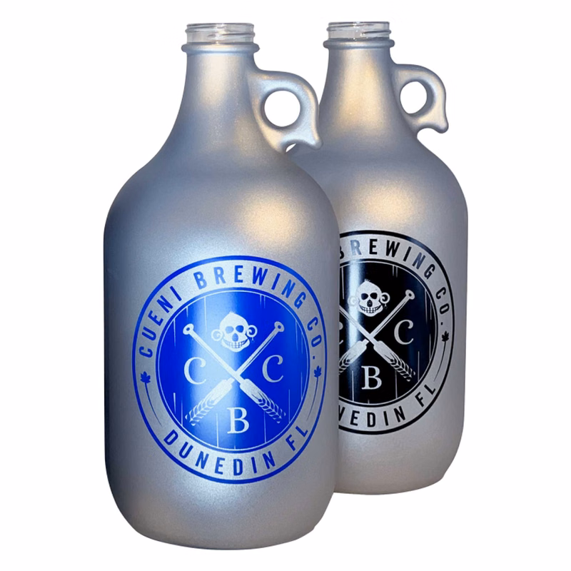 64 oz. Matte Silver Glass Growler