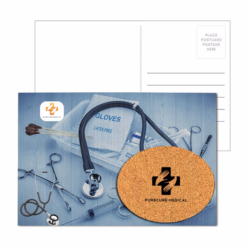Post Card with Oval Cork Coaster