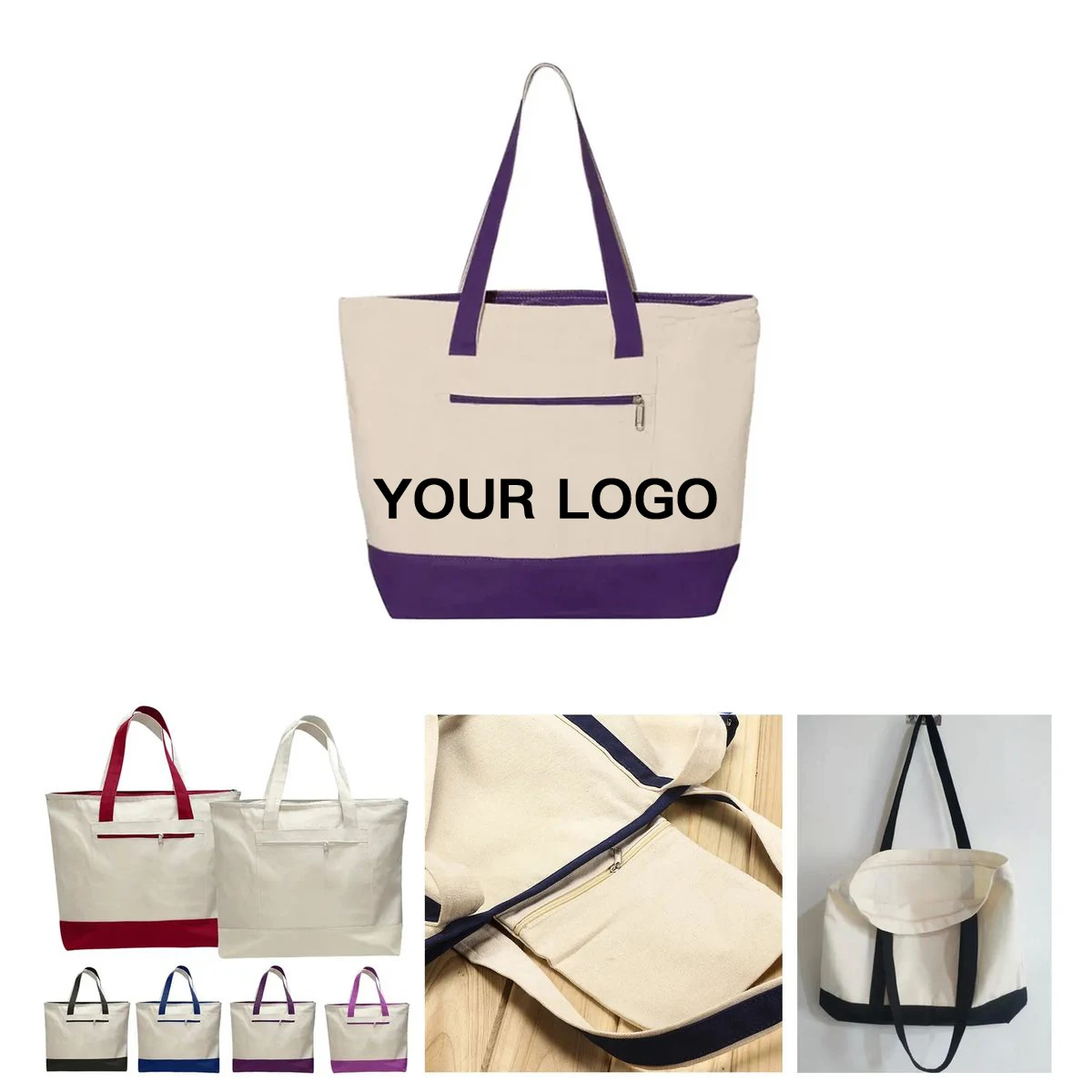 Heavy Duty Canvas Tote Bag for Shopping and Travel, custom tote bag with logo imprint 1