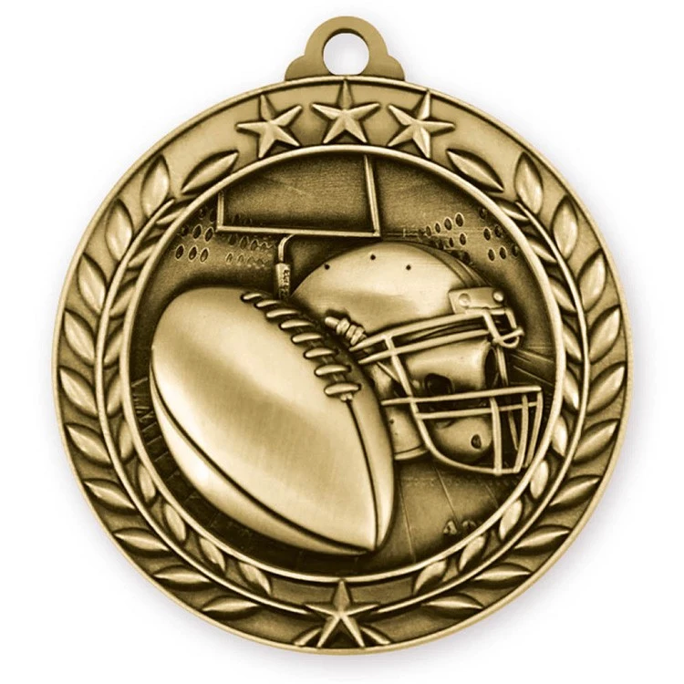 Football Wreath Award Medallion (2-3/4") 1