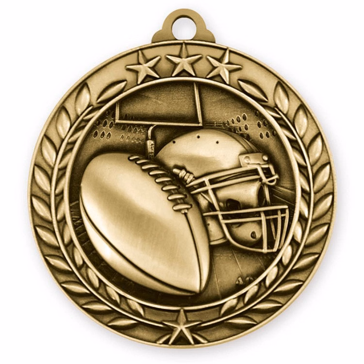 Football Wreath Award Medallion (2-3/4")