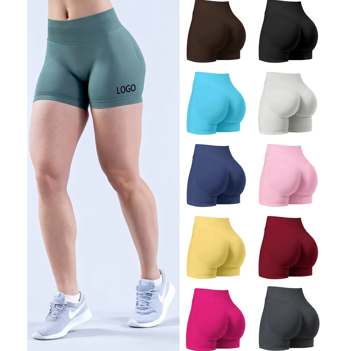 High Waist Seamless Workout Shorts 1